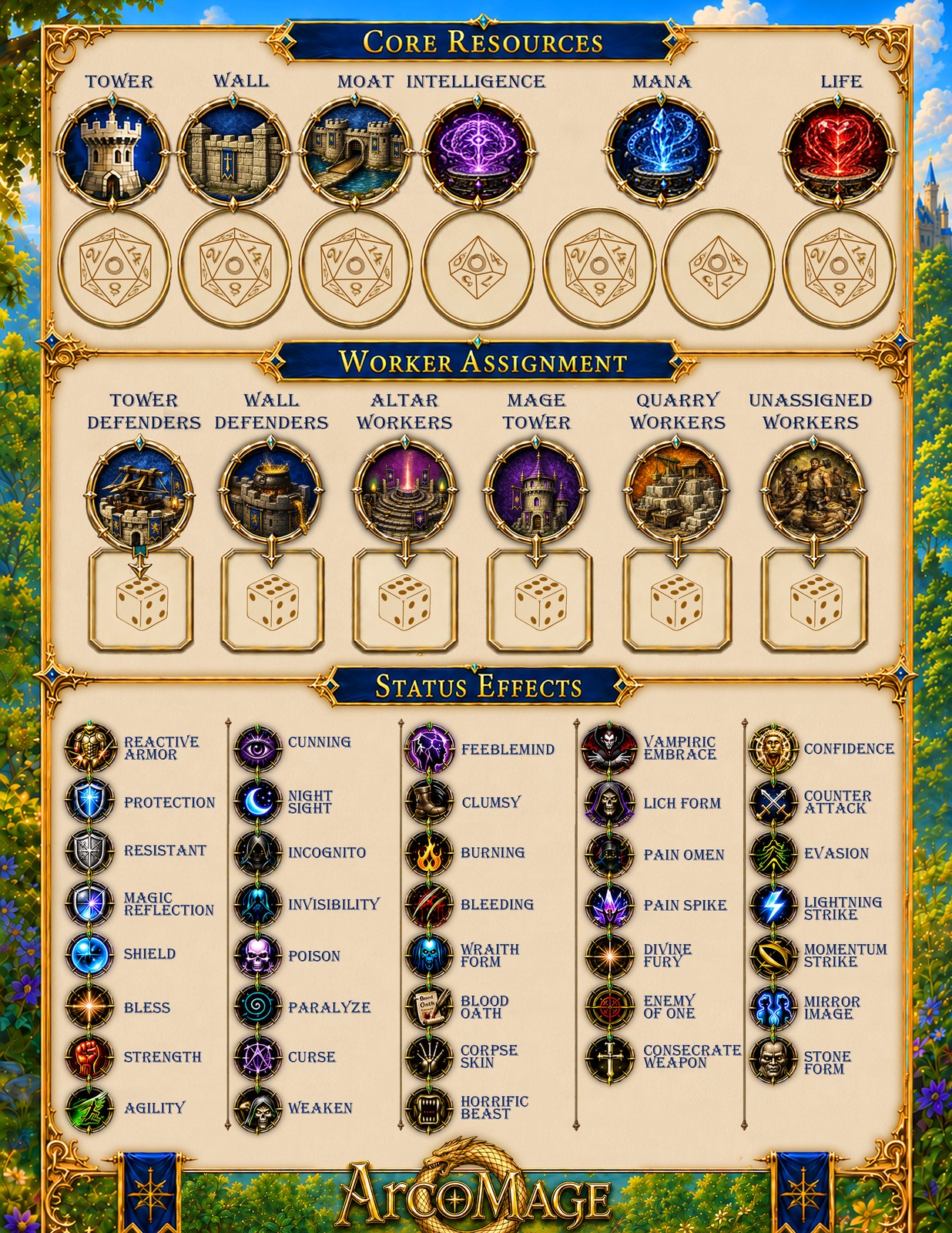 ArcoMage player character sheet